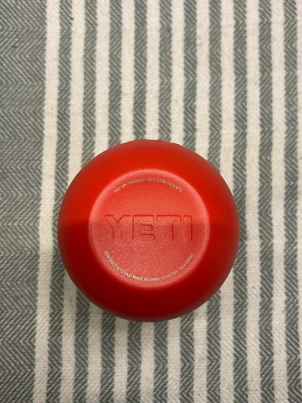 Yeti Red Wine Tumbler‎ with Silver Rim. No Lid